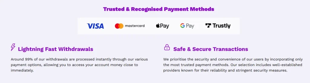 Payment Methods at Casushi Casino